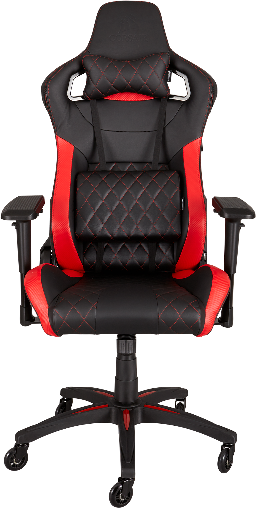 Black/red - Corsair T1 Race Gaming Chair (933x1800)