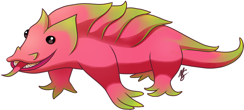 Komodo Dragon Fruit By Miztersiah - Cartoon (900x630)