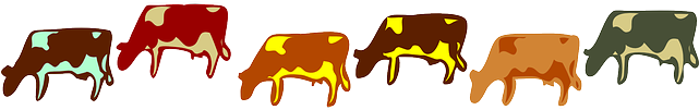 Farm, Mammals, Eating, Cows, Animal, Mammal - รูป การ์ตูน ฝูง วัว (640x320)