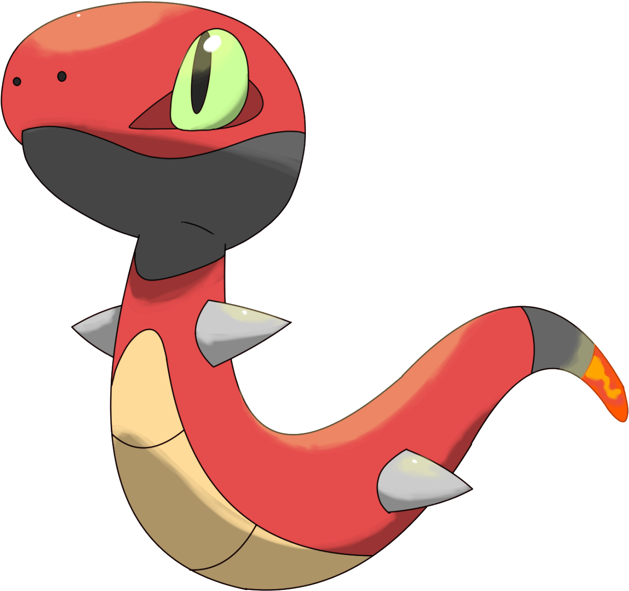 Deejay's Sketches The Fire Starter Blaznake Evolution - Fire Snake Pokemon Starter (1280x1236)