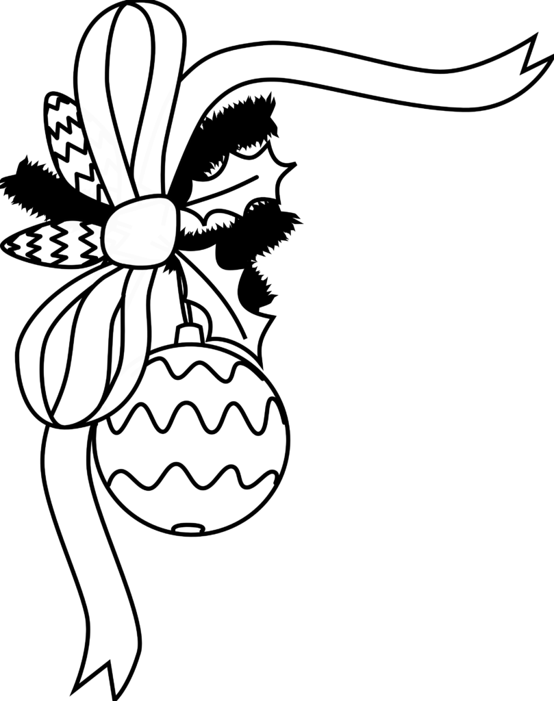 Clip Art Black And White - Christmas Decoration Black And White (958x1212)