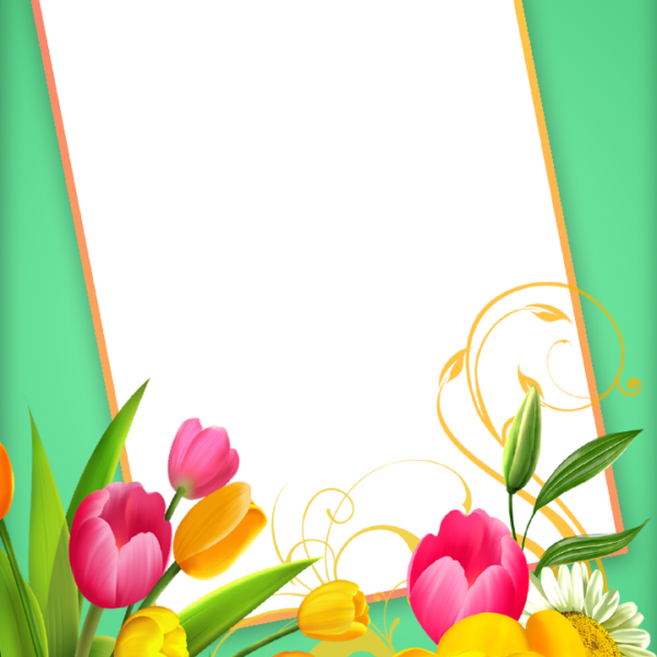 Preety Flower Frame - Floral Png (600x600)