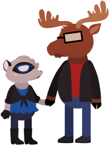 I Drew Myself And The Boyfriend As Night In The Woods - Cartoon (500x569)