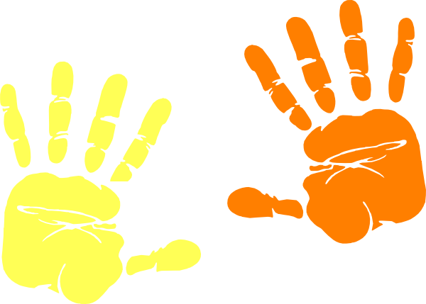 A Hands Up Clip Art At Clker - Hand Print Clip Art (600x429)