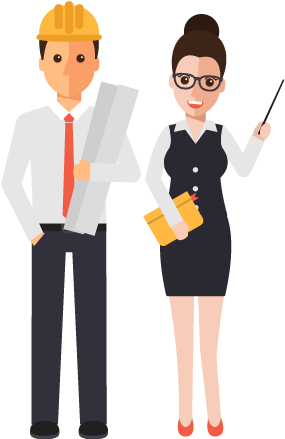 Teacher • Engineer • Architect • Surveyor - Cartoon (500x500)