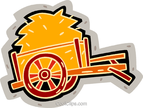 Hay Wagon Royalty Free Vector Clip Art Illustration - Hay Ride Clip Art (640x480)