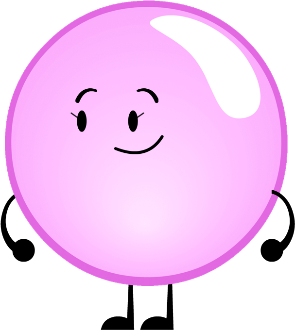 Pink Bubble Pose - Bfdi Pink Bubble (620x681)