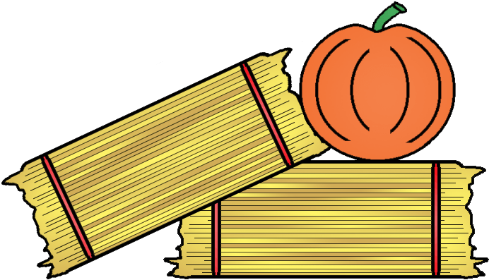 Hay Straw Clipart - Pumpkin (718x426)