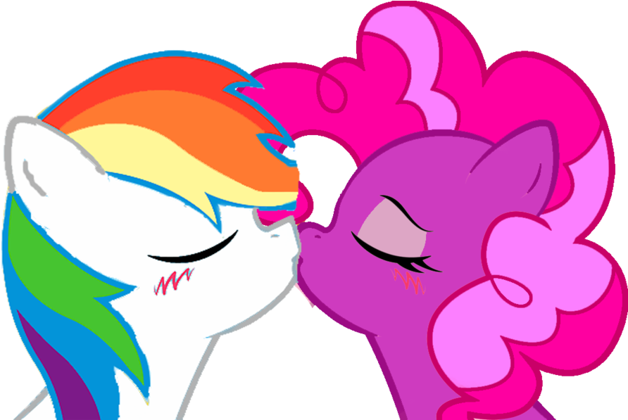 Rainbow Flash And Bubble Pink Kiss By Rainbowflash1 - Cartoon (900x596)