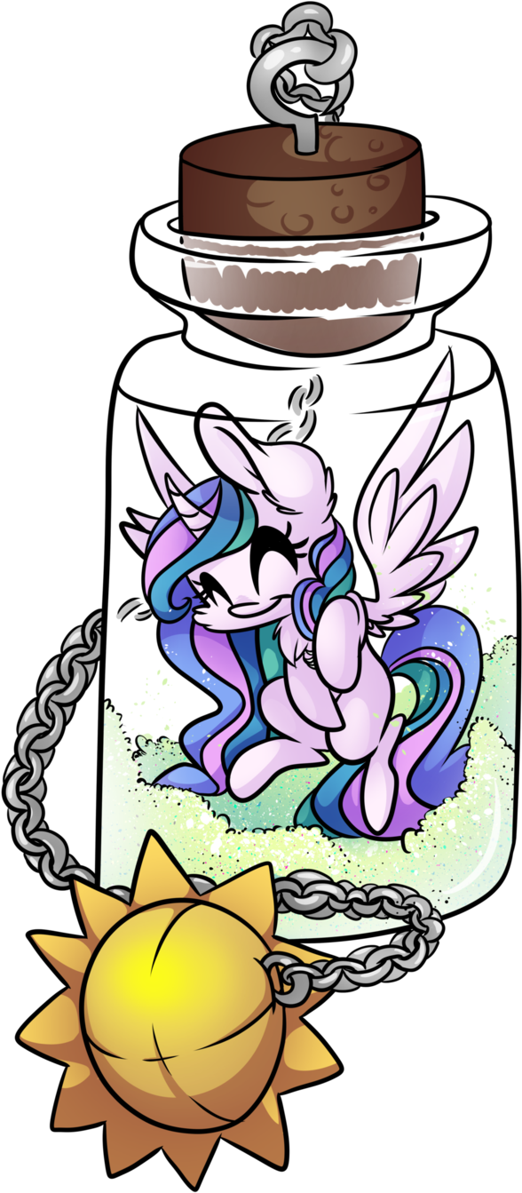 Celestia S Bottle By Cutepencilcase-daod - Mlp Bottle Art (594x1346)