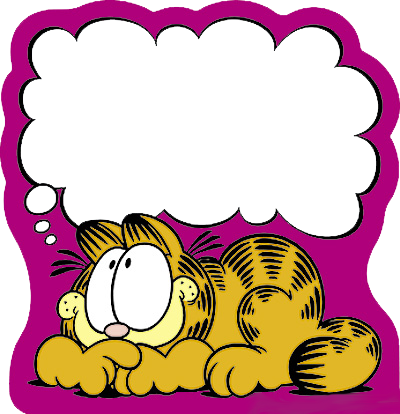 Garield With Blank Bubble - Emoticon (400x414)