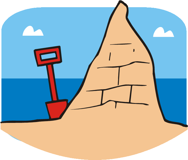 Sand Castle Clipart Sand House - Animated Sand Castle (750x556)