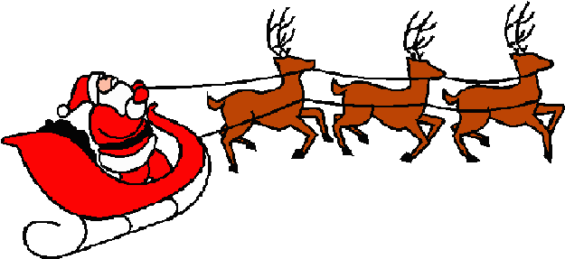 Free Reindeer Clip Art Image - Santa On Sleigh Clipart (635x300)