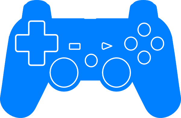Play Station Controller Silhouette Clip Art - Blue Gaming Controller Png (600x391)