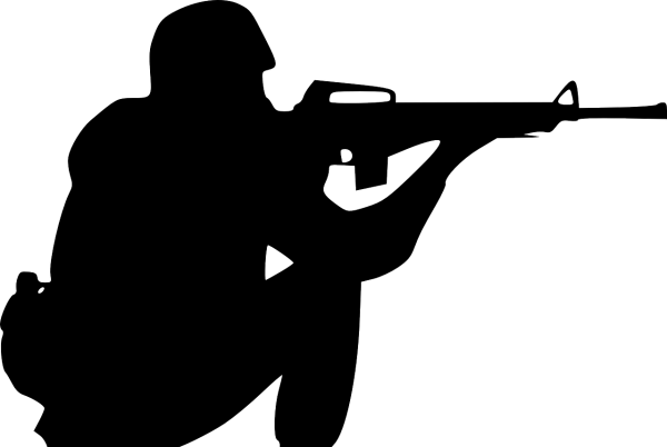 Thompson Woos Gun Rights Contingent - Army Soldier Silhouette (600x402)