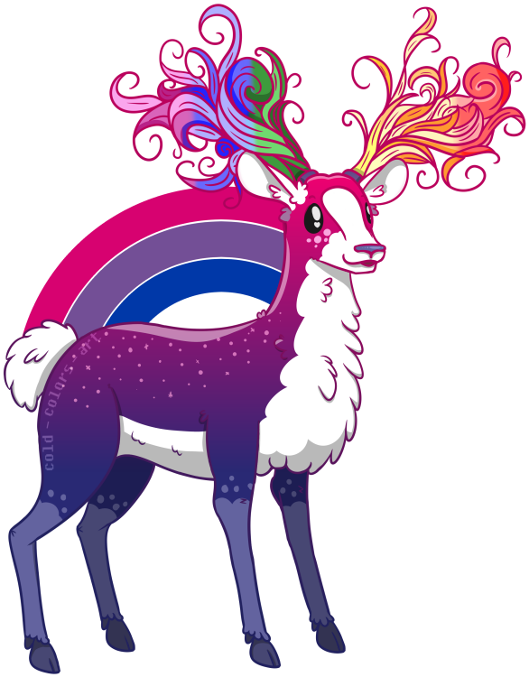 My Art Finished Finally Bisexual Deer Biromantic Lgbt - Bisexual Deer (800x778)