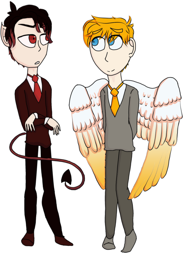 Demon's Guardian Angel By Lgbt-artist - Cartoon (774x1032)