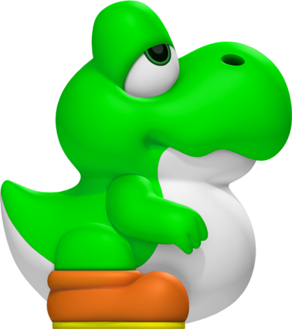 Green Baby Yoshi - New Super Mario Bros U Baby Yoshi (425x479)