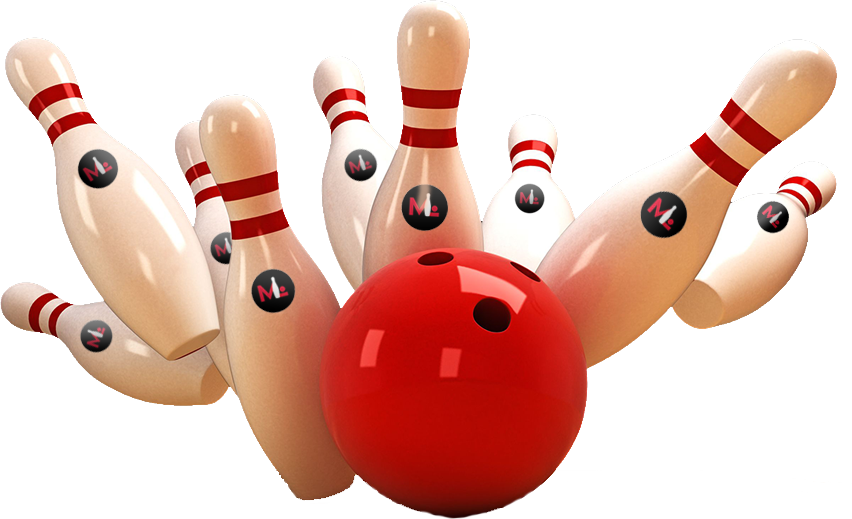 Bowling Ball Strike Bowling Pin - Let's Get The Ball Rolling (852x519)
