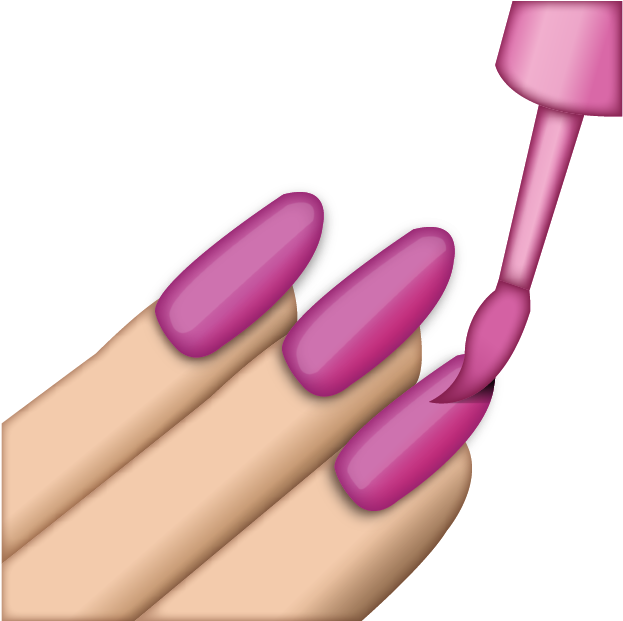 Download Pink Nail - Nail Polish Emoji (640x640)
