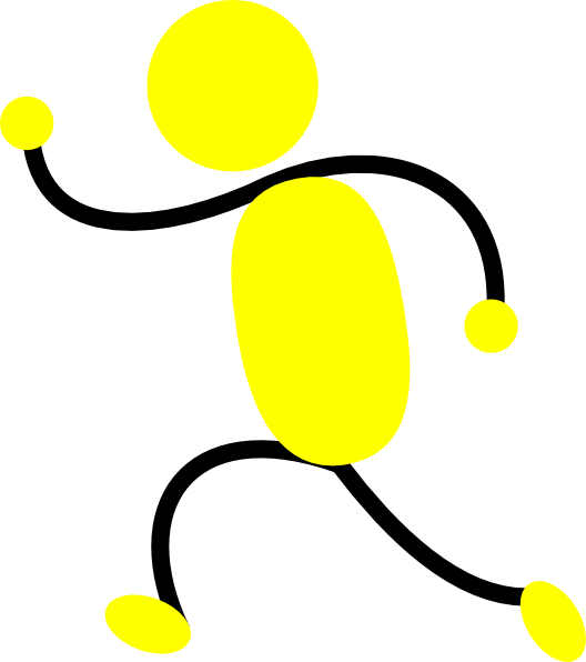 Business Employee People Over Yellow Background, Vector - People Running To The Left (528x596)