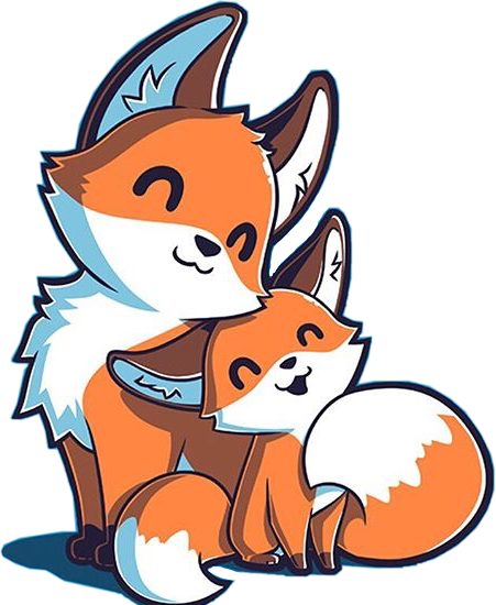 Fox Foxfamily Cute Teeturtle Anime Chibi Kawaii Kawaiia - Tee Turtle (451x550)