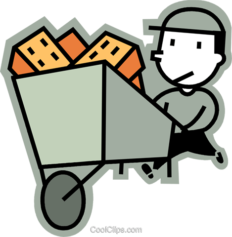 Brick Layer With A Load Of Bricks Royalty Free Vector - Brick Layer With A Load Of Bricks Royalty Free Vector (469x480)