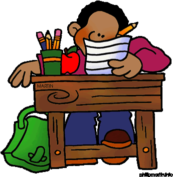 Good Student Sitting At Desk Clipart Displaying Gallery - School Desk Clip Art (360x371)