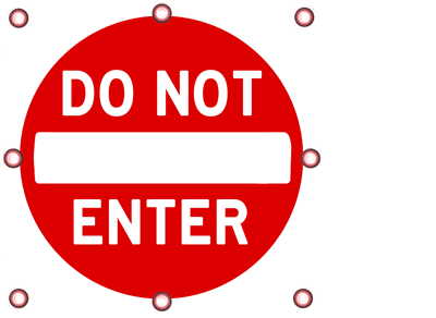 Flashing Do Not Enter Sign - Army - 20th Engineer Bde W Svc Ribbons Shower Curt (509x300)