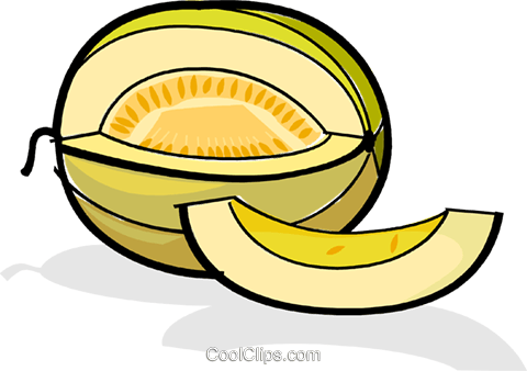 Fatias De Melão Livre De Direitos Vetores Clip Art - Melon Clip Art (480x338)
