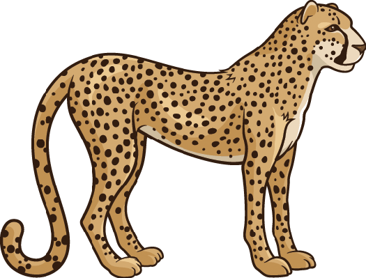 Cheetah Clipart Transparent - Cheetah Clipart (525x399)