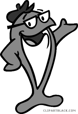 Tuna Fish Animal Free Black White Clipart Images Clipartblack - Charlie The Tuna Fish (300x435)