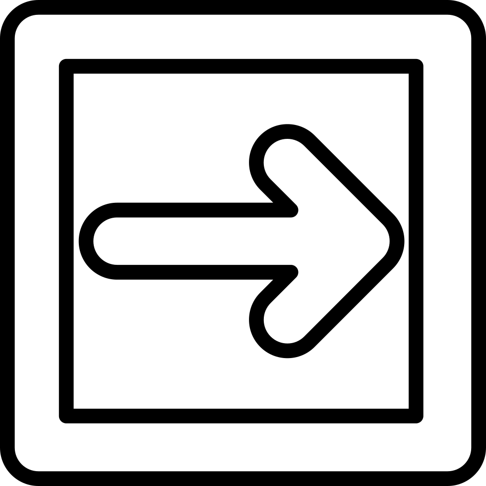 Right Arrow In Square Button Outline Comments - Arrow (980x980)