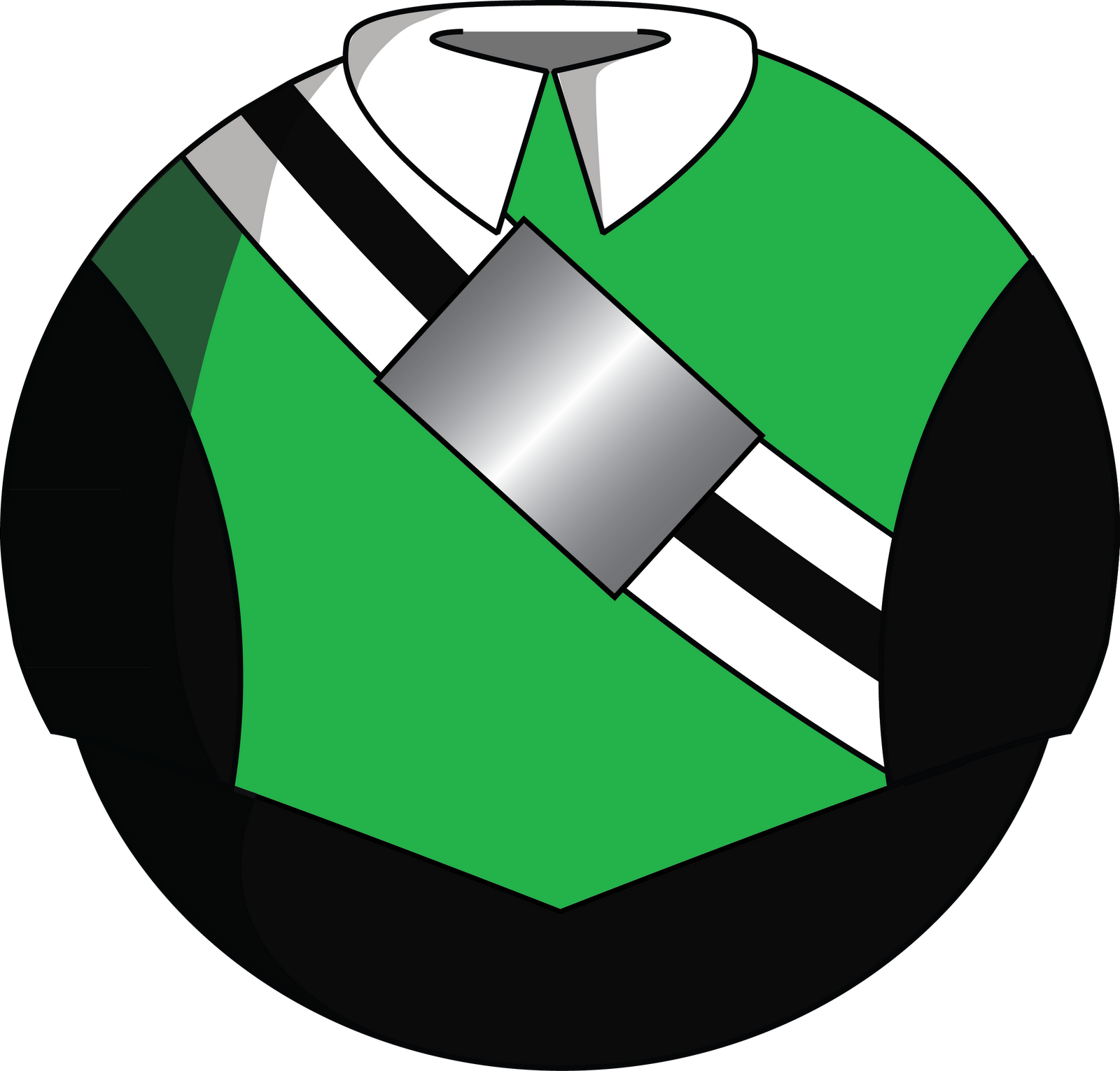 "kelly Green Blouse W/white Wings, White And Black - Emblem (1600x1531)