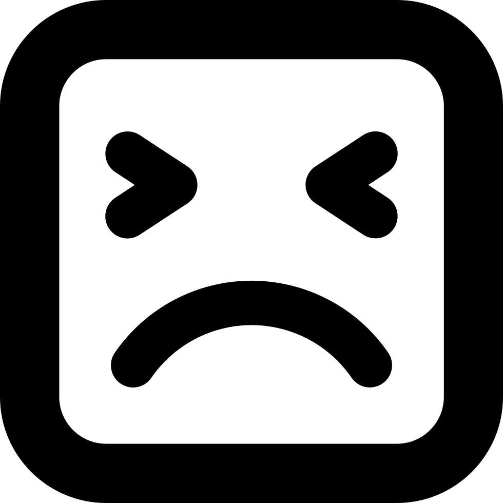 Angry Face Of Square Shape Outline Comments - Square Sad Face (980x980)