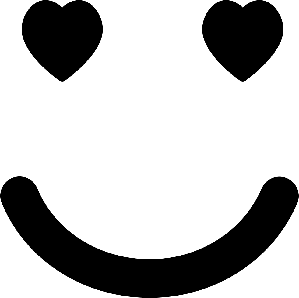 Emoticon In Love Face With Heart Shaped Eyes In Square - Smiley Mund (982x976)