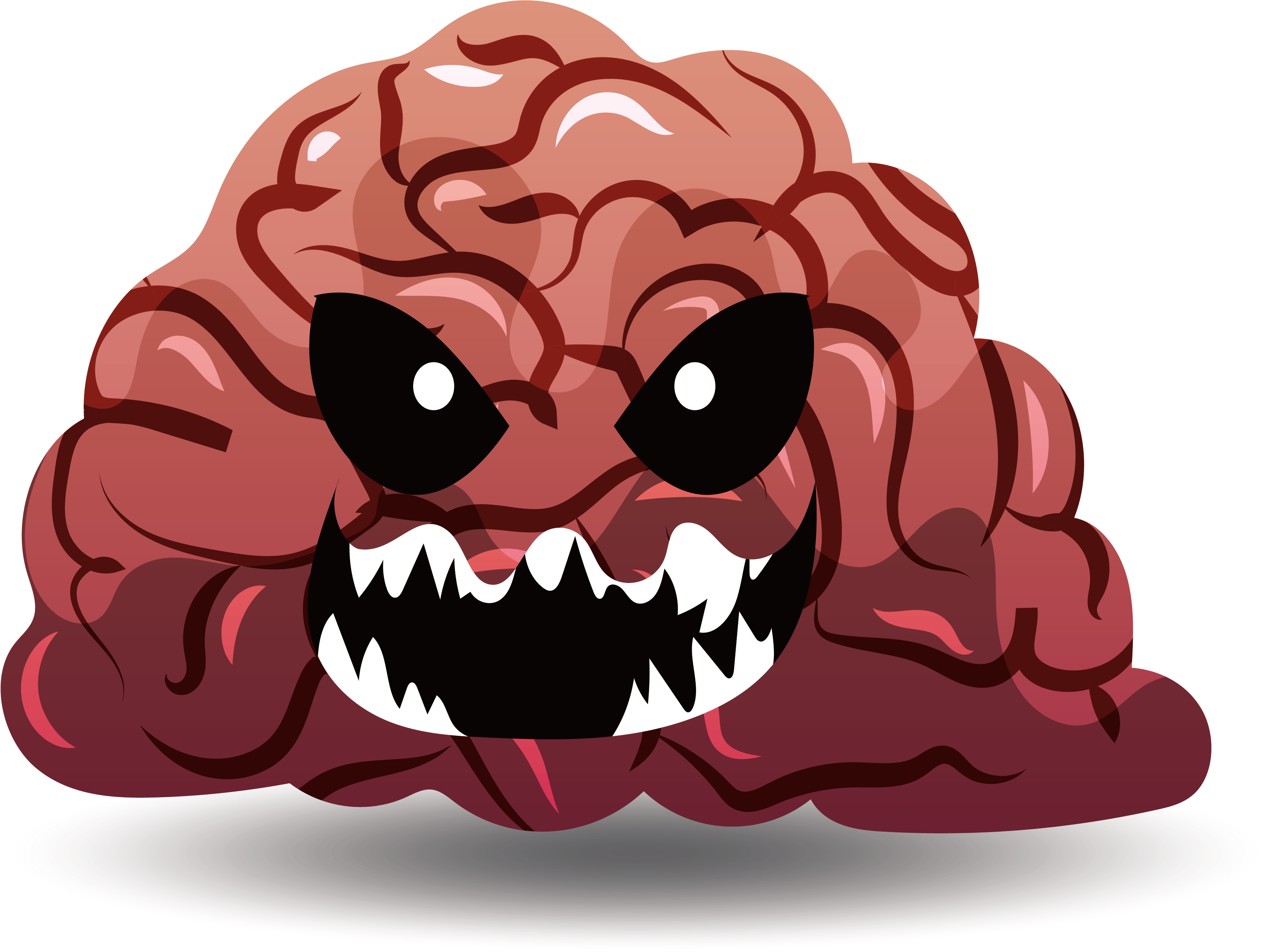 Skull Human Brain Clip Art - Human Brain Cartoon Images In Png (3695x2882)