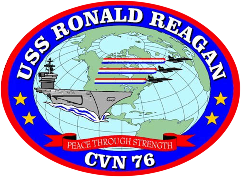 Uss Ronald Reagan Coa - Uss Ronald Reagan Cvn 76 Logo (800x589)