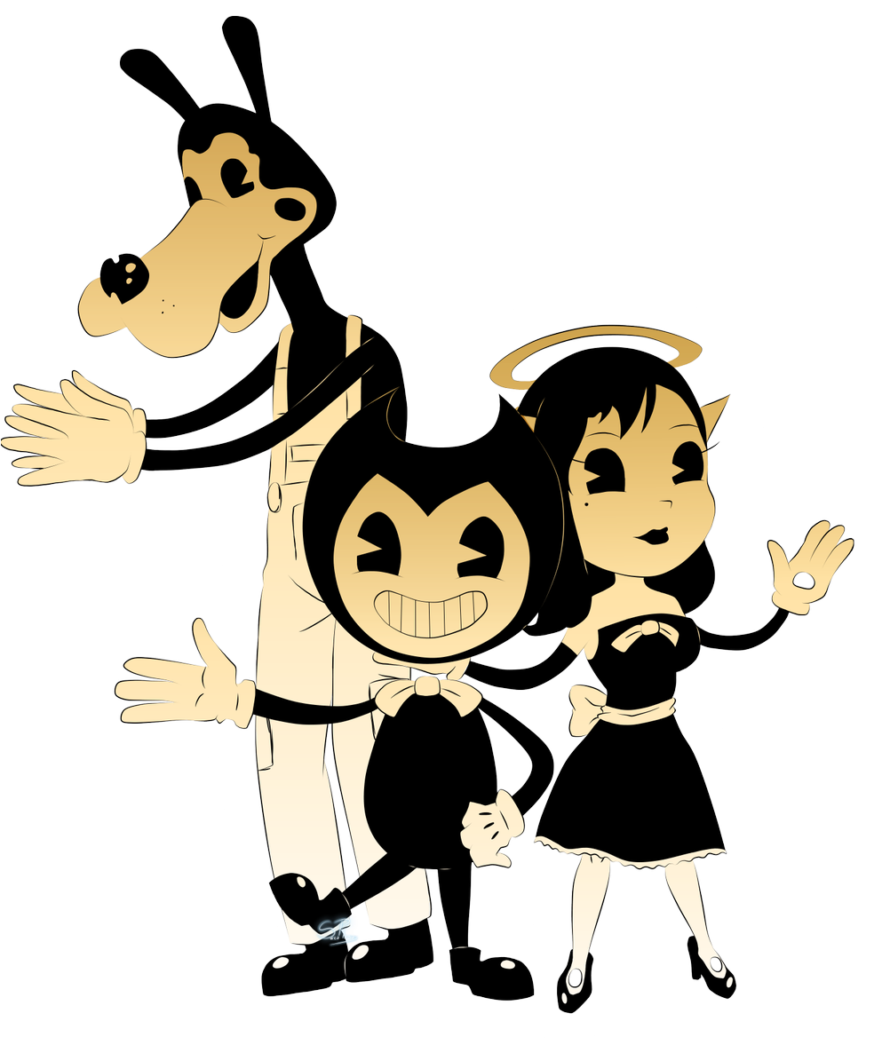 Goosebumps Clipart Afraid - Bendy Boris And Alice Angel (1012x1200)
