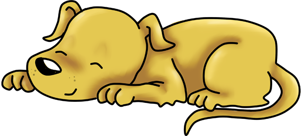 Yellow Lovable Labrador - Cartoon (617x279)