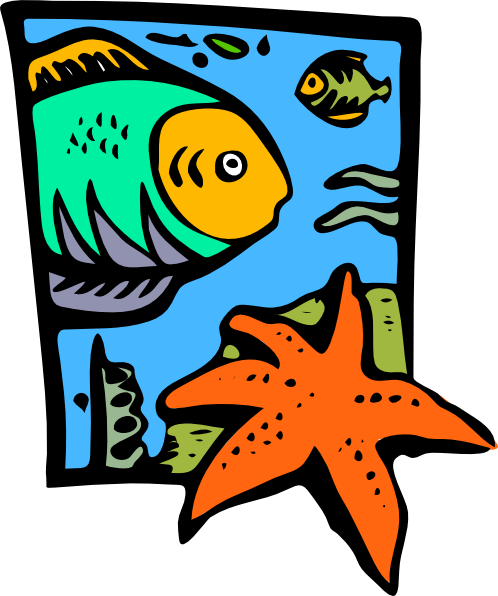 Fish Marine Life Starfish Clip Art At Clker Com Vector - Ocean (498x596)