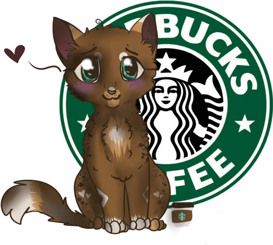Starbucks Cat By Tanglestarstudious Starbucks Cat By - Cat And Starbucks Drawing (1024x1024)