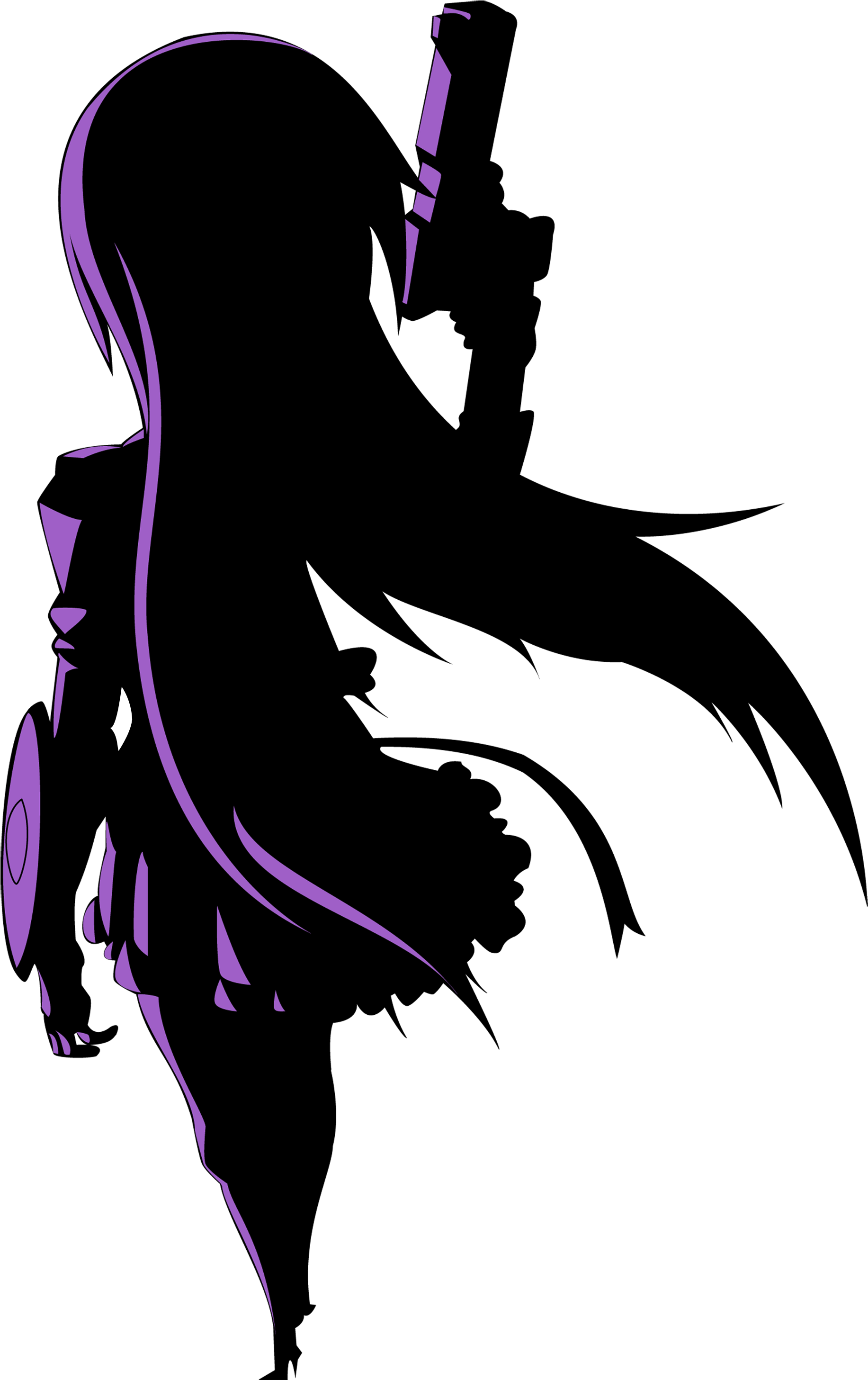Homura Silhouette Vector By Saioul Homura Silhouette - Purple Anime Background (1942x3000)