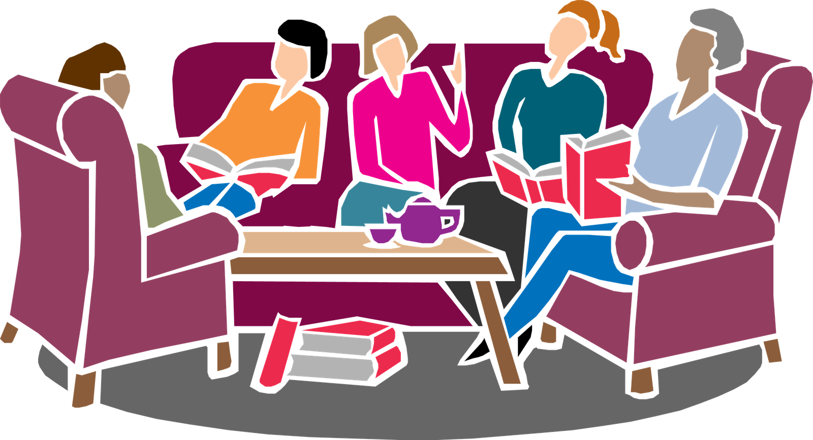 Readers Book Club Clipart - Book Club (1600x867)