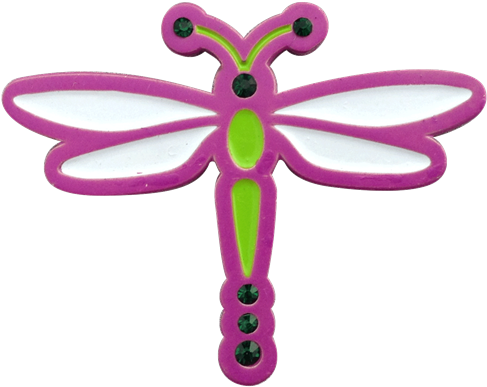 Dragonfly Ball Marker & Hat Clip With Crystals By Readygolf - Dragonflies And Damseflies (500x500)