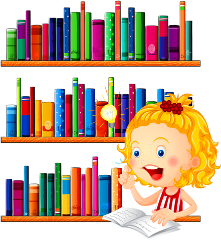 Books And Children - Boy In The Library (462x500)