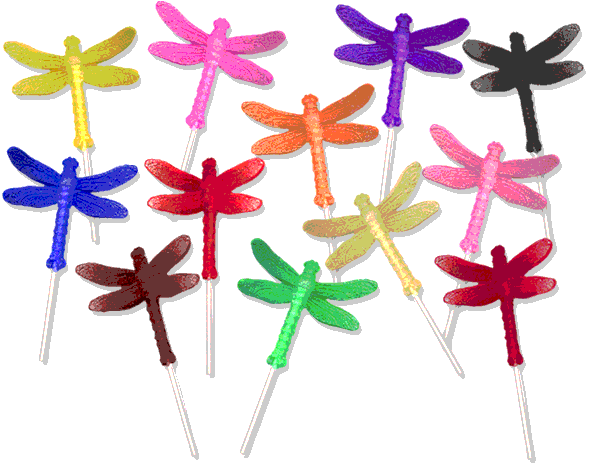 Solid Color Butterfly Lollypops - Insect (600x467)