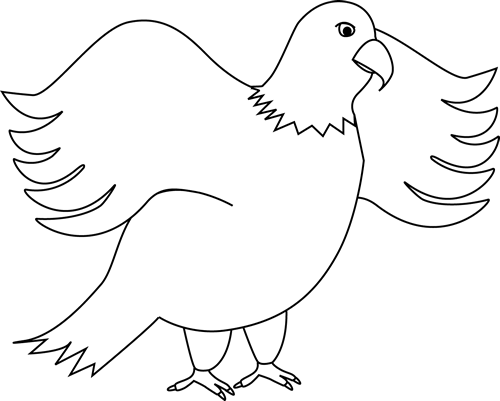 Black And White Eagle Clip Art - Clip Art Black And White Eagle (500x401)