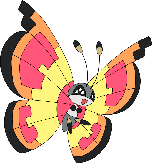Shiny Vivillon Sun Pokédex - Imagens Do Pokemon Vivillon (644x690)