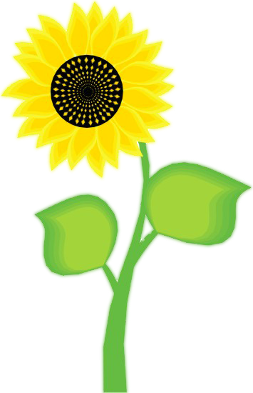 Sunflower Floral Clip Art, Wallpaper Floral Clip Art - Sunflower Image Cartoon (355x550)